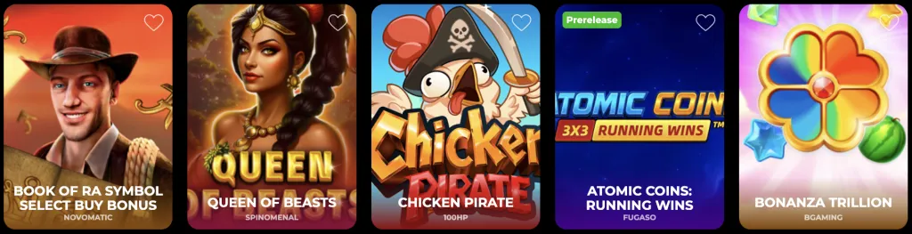 Spelportfolio van Vipzino Casino